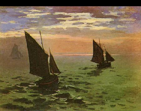 Claude Monet Fishing Boats at Sea